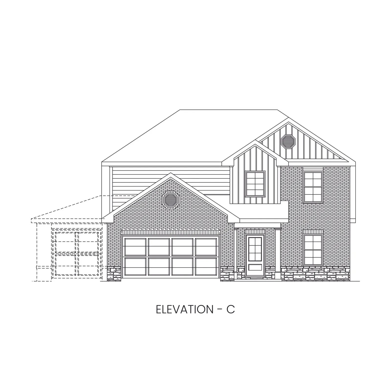 Exterior elevation D of the Magnolia floor plan by Alta Homes, 2 story