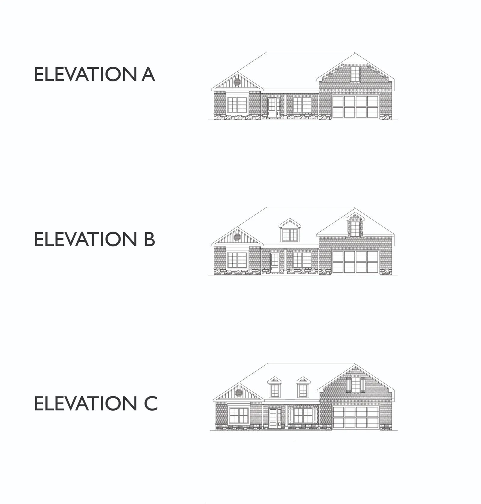 Exterior elevation A of the Augusta floor plan by Alta Homes, 1 story