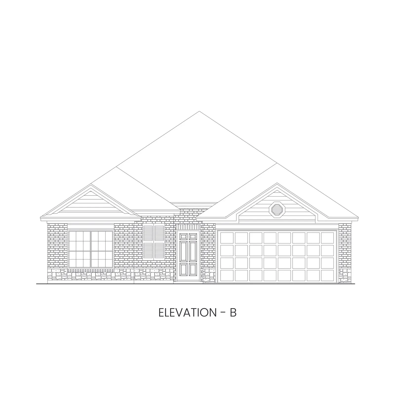 Exterior elevation D of the Cypress floor plan by Alta Homes, 1 story