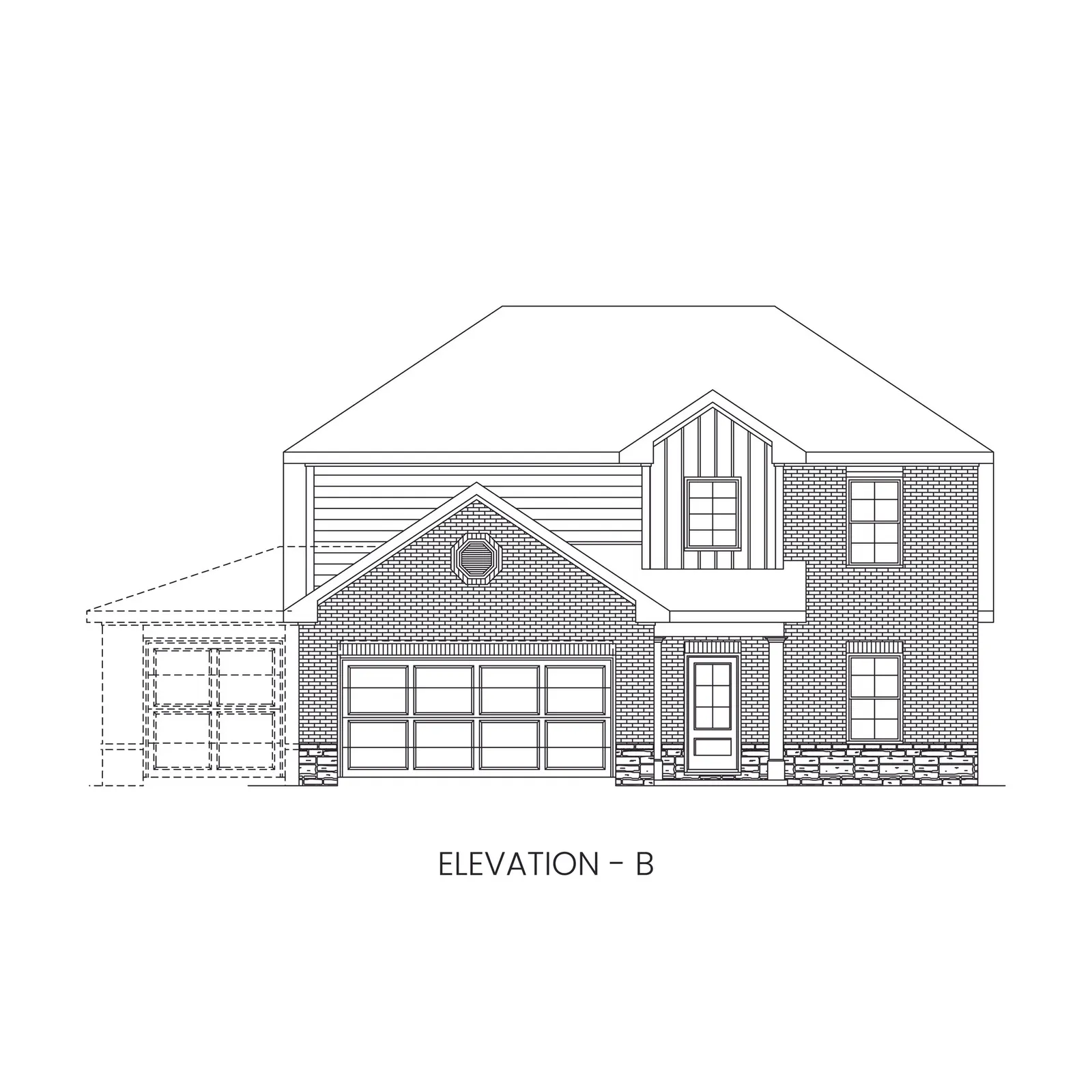 Exterior elevation C of the Magnolia floor plan by Alta Homes, 2 story