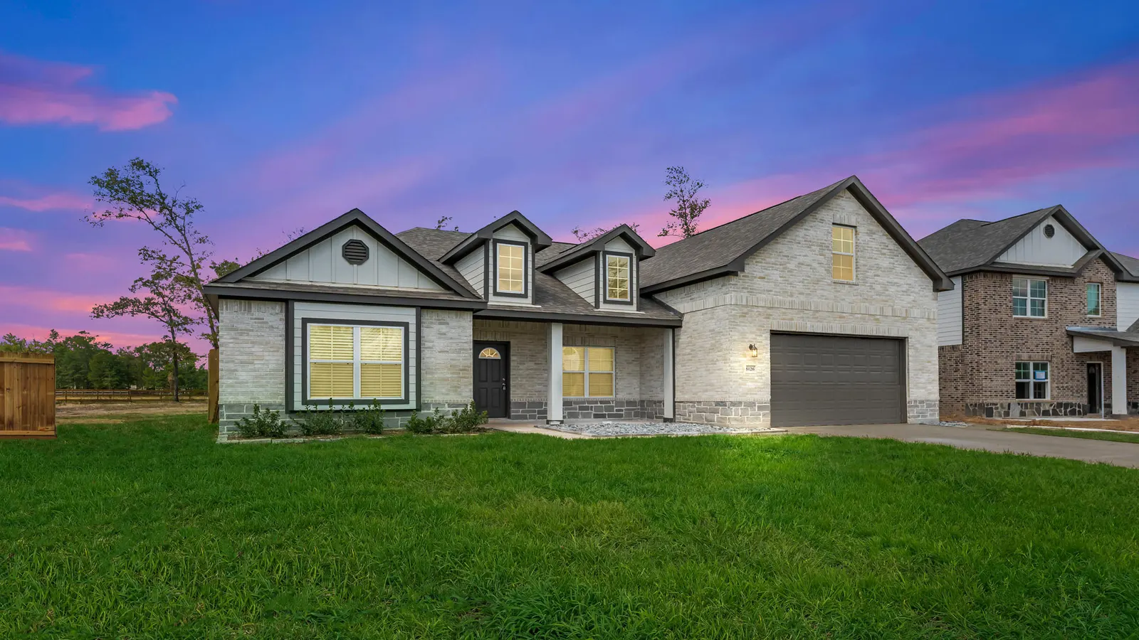 Exterior elevation B of the Augusta floor plan by Alta Homes, 1 story