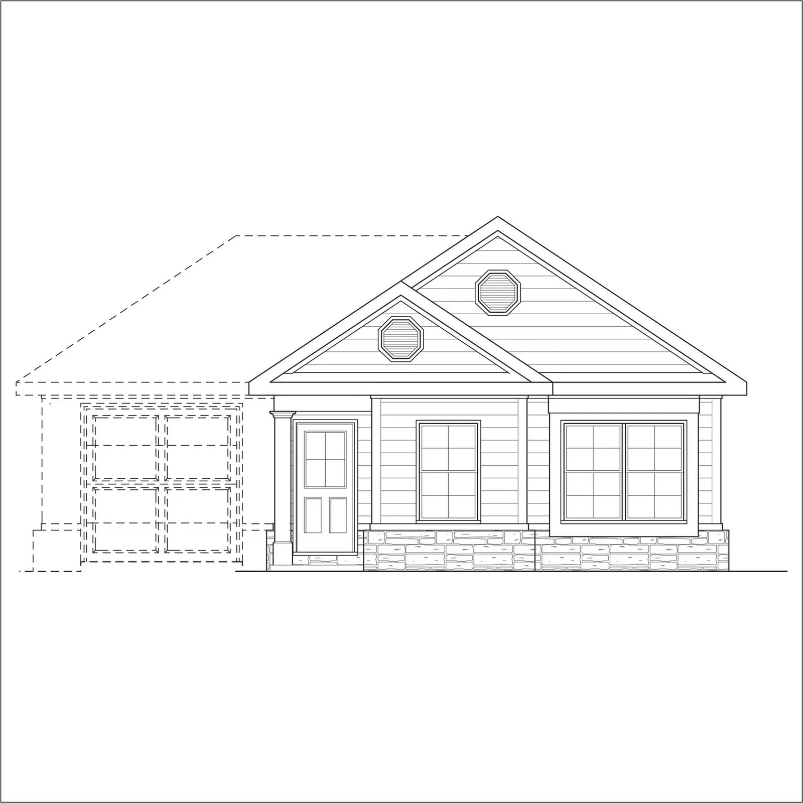 Exterior elevation C of the Sycamore floor plan by Alta Homes, 1 story