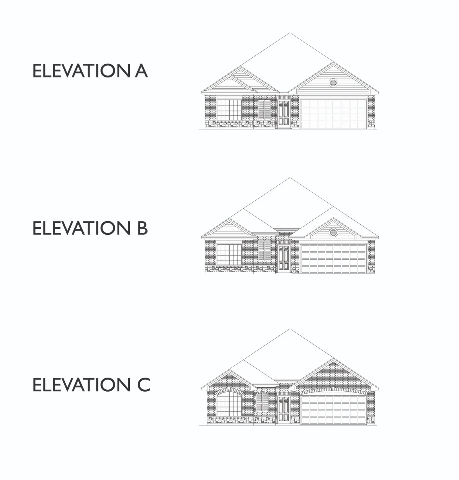 Exterior elevation A of the Cypress floor plan by Alta Homes, 1 story
