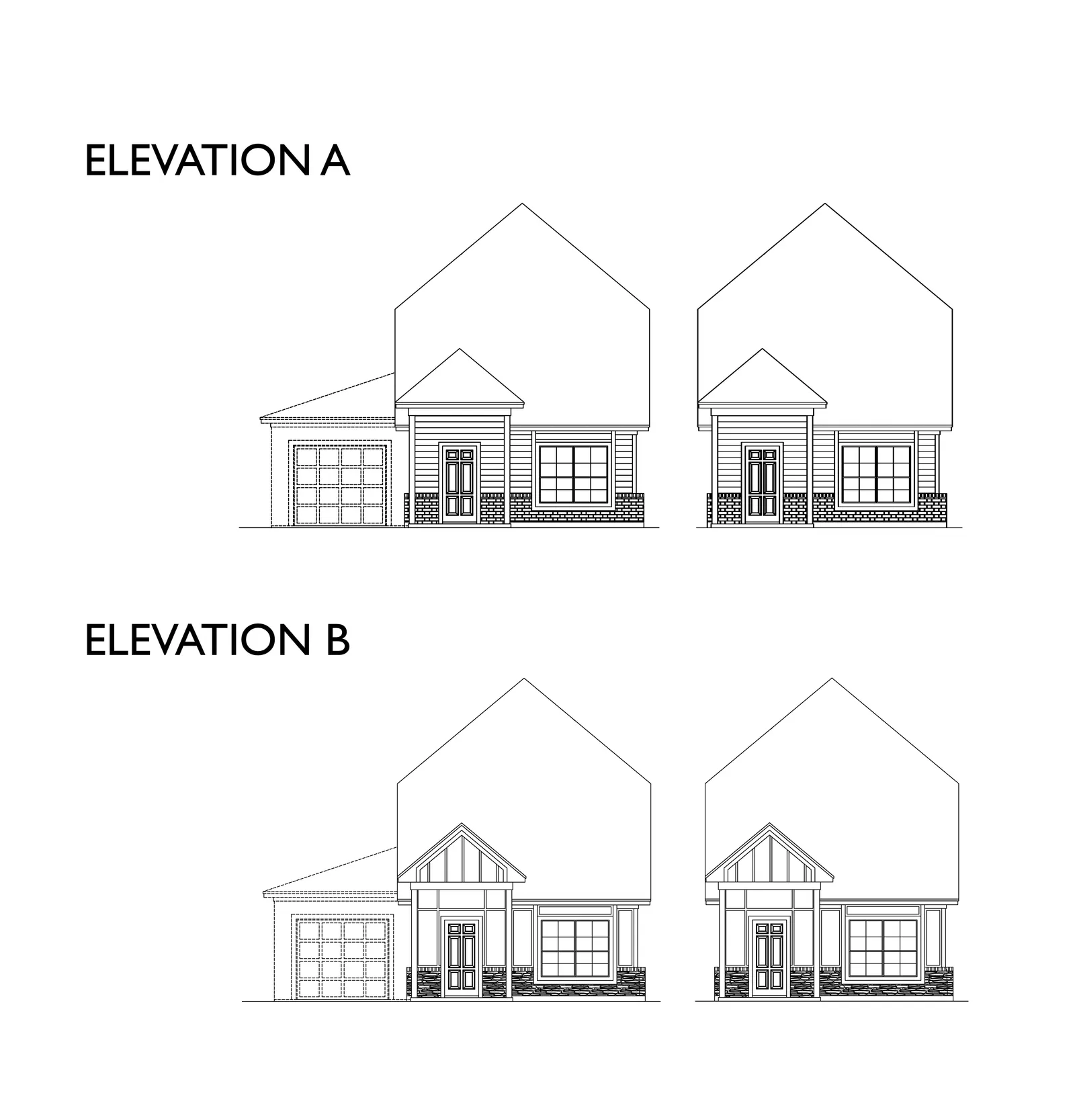 Exterior elevation A of the Catalina floor plan by Alta Homes, 2 story