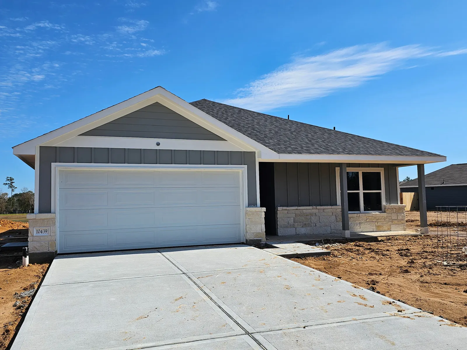 Front exterior under construction at 10715 Crockett Meadows, Conroe, TX